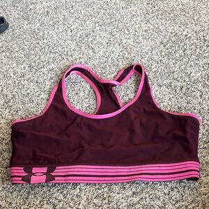 Under Armour Women's Burgundy and Pink Sports Bra
